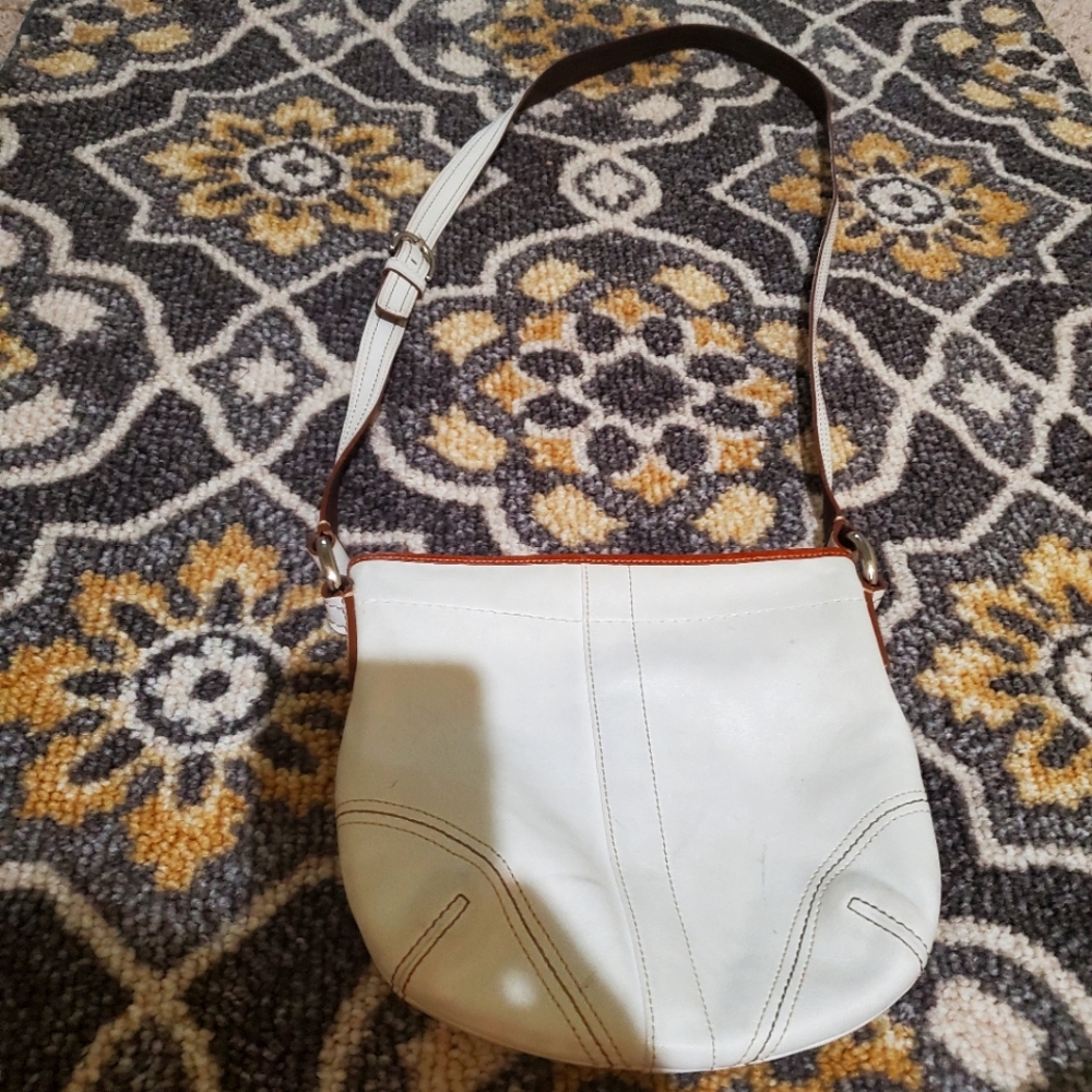 White/Tan Coach Crossbody purse